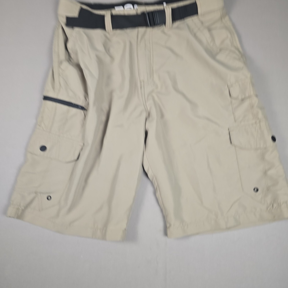 Denali Hybrid Cargo Shorts Men's 34 Khaki Lightweight Quick Dry Belted